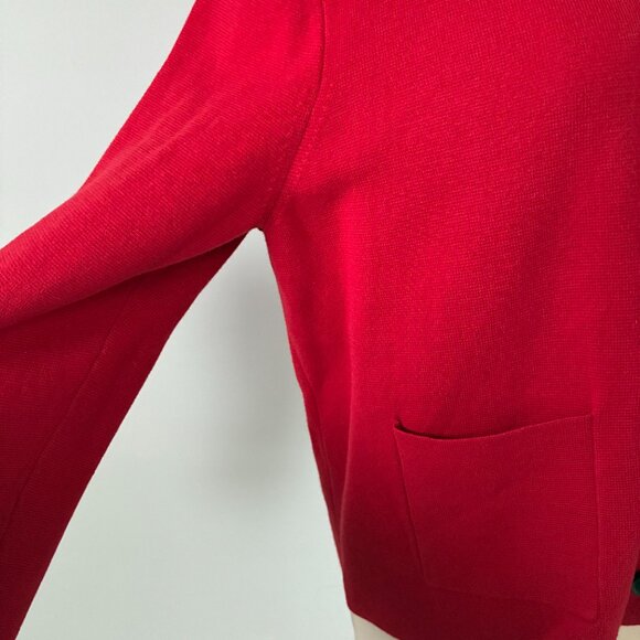 J. Crew Cardinal Red Polo Cardigan Knit Sweater - Picture 5 of 10